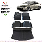 Toyota Corolla Paspas Bagaj Havuzu Set 2019 2022 Arası 3D Wöller Ultraflex Set