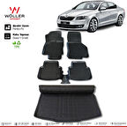 Skoda Octavia Paspas Bagaj Havuzu Set 2013 2019 Arası 3d Wöller Ultraflex Set