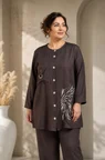 KADIN SPOR DÜĞMELİ CEKET(LİM) 2055-Kahve
