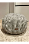 50x33 el örgüsü dekoratif puf Gri / Tek Ebat