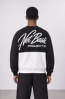 Erkek Not Basic Project Nakışlı Oversize Sweatshirt Siyah