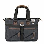 Ççs London 31490 Kanvas Omuz Askılı  Evrak Çantası Siyah