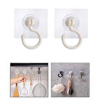 Microcase  Yapışkanlı 360° Döner Başlıklı Çok Amaçlı  Banyo Mutfak Eşya Vb. Kanca Askılık- BEYAZ AL4942 2 Adet