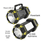 F.B.I F-262 Yeni Güçlü Çift Taraflı Taşınabilir Spot Ve Işıldak USB Powerbank Şarjlı Fener