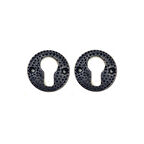 Antika Tarz Dekoratif Pirinç Oda Kilit Rozeti - 49mm, Oksit