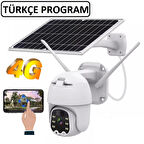 Sim Kartlı 4g Ptz 360 Hareketli Solar Güneş Enerjili 1080p Kamera Türkçe Program Son Sürüm