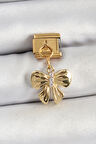 316L Çelik Sallantılı Zirkon Taşlı Fiyonk Model Gold Renk Nomination Charm - TJ-BC1441