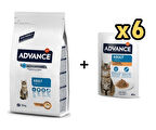 Advance Tavuklu Yetişkin Kedi Maması 1,5 Kg + 6 Adet Advance Tavuklu Yetişkin Kedi Pouch Yaş Maması 85 Gr