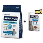 Advance Hindi Etli Kısırlaştırılmış Kedi Maması 3 kg + 6 Adet Advance Hindili Kısır Kedi Pouch Yaş Maması 85 Gr