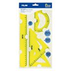 Milan Flex Kırılmaz Geometri ve Cetvel Seti 4 Parça SARI