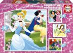 Educa 12+16+20+25 Parça Aşamalı Puzzle Seti (Disney Princess)