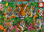 Educa Puzzle - 500 Parça Kaplan Ormanı Puzzle - 19902 - Tiger Jungle