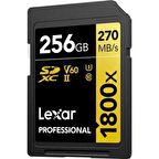 Lexar SD 256GB Profesyonel 1800x UHS-II SDXC Hafıza Kartı (GOLD Serisi)