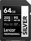 Lexar 64GB Silver Plus SD UhsI V30 U3 205MB/S Hafıza Kartı
