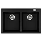 Teka FORSQUARE 790 TG BLACK Ankastre Kumanda Sifonlu Granit Eviye Siyah 79 cm