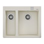 Teka - FORSQUARE 590 TG BRIGHT CREAM - Ankastre Kumanda Sifonlu Granit Eviye - Krem - 59 cm - 115260022