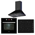 Teka Chef 4 Siyah Ankastre Set ( HEB 723 BK - HLX 640 BK - DBT 60 BK)