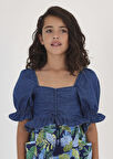 Mayoral kız çocuk yazlık denim bluz 6197