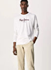 Pepe Jeans Bisiklet Yaka Beyaz Erkek T-Shirt PM508209-800 EGGO LONG