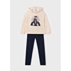 Mayoral kız çocuk kapişonlu pullover tayt 2 li set 7749