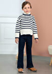  Abel & lula kız çocuk likralı denim pantolon  5772