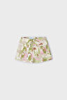 Kız Çocuk Baskılı Kısa Pantolon - Yeşil | 7 YAŞ