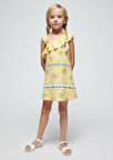 Kız Çocuk Desenli Elbise-Sarı | 7 YAŞ