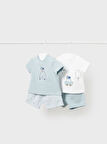Mayoral erkek bebek  şort tişört 4 lü set  1627