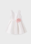 Kız Çocuk Saten Abiye Elbise-Krem | 12Y