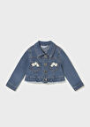 Mayoral Kız Bebek Fırfırlı Denim Ceket 1-3 Yaş Mavi