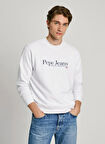 Pepe Jeans Bisiklet Yaka Beyaz Erkek Sweatshırt PM582699-800 SEAN