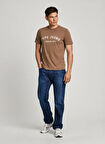 Pepe Jeans Bisiklet Yaka Kahve Erkek T-Shirt PM509628-876 ALDRIDGE