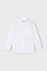 Erkek Çocuk Cepli Basic Uzun Kollu Gömlek - Beyaz | 10 Yaş