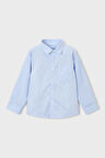 Erkek Çocuk Cepli Basic Uzun Kollu Gömlek - Mavi | 6 Yaş