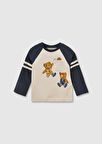 Mayoral Lacivert Erkek Bebek Uzun Kollu Baskılı T-shirt 2059