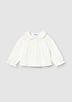 Mayoral Krem Fırfırlı Yaka Kız Bebek Bluz 2114