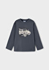 Mayoral Mavi Erkek Çocuk Grafik Baskılı Uzun Kollu Tişört 4088