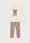Mayoral Bej Desenli Tayt ve Tişört Takım 4719