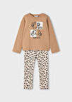 Mayoral Kahve Desenli Tayt ve Tişört Takım 4719