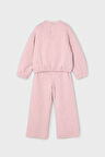 Kız Çocuk Baklava Desenli Geniş Paça Takım - Pembe | 10 Yaş