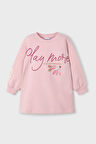 Kız Çocuk Grafik Baskılı Sweatshirt Elbise - Pudra Pembe | 8 Yaş