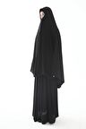 Tesettür Çarşaf Soft Krep İğneli İçten Gizli Peçeli Model Tek Parça