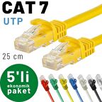 IRENIS 5 adet 25 cm CAT7 Kablo Ethernet Network İnternet LAN Kablosu 
