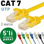 IRENIS 5 adet 3 metre CAT7 Kablo Ethernet Network İnternet LAN Kablosu 