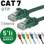 IRENIS 5 adet 7,5 metre CAT7 Kablo Ethernet Network İnternet LAN Kablosu 