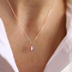 Toz Pembe Drop  Kolye