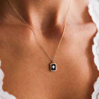 Siyah Mineli Kutup Yıldızı Kolye