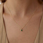 Yeşil Mineli Vintage Kolye