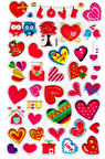 Sticker Kabartmalı Stiker Defter, Planlayıcı Etiket (lxk-009)-22x14 cm - Şirin Kalpler