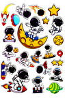 Sticker Kabartmalı Stiker Defter Planlayıcı Etiket (YQA012)-20x14cm - Moon Astranot